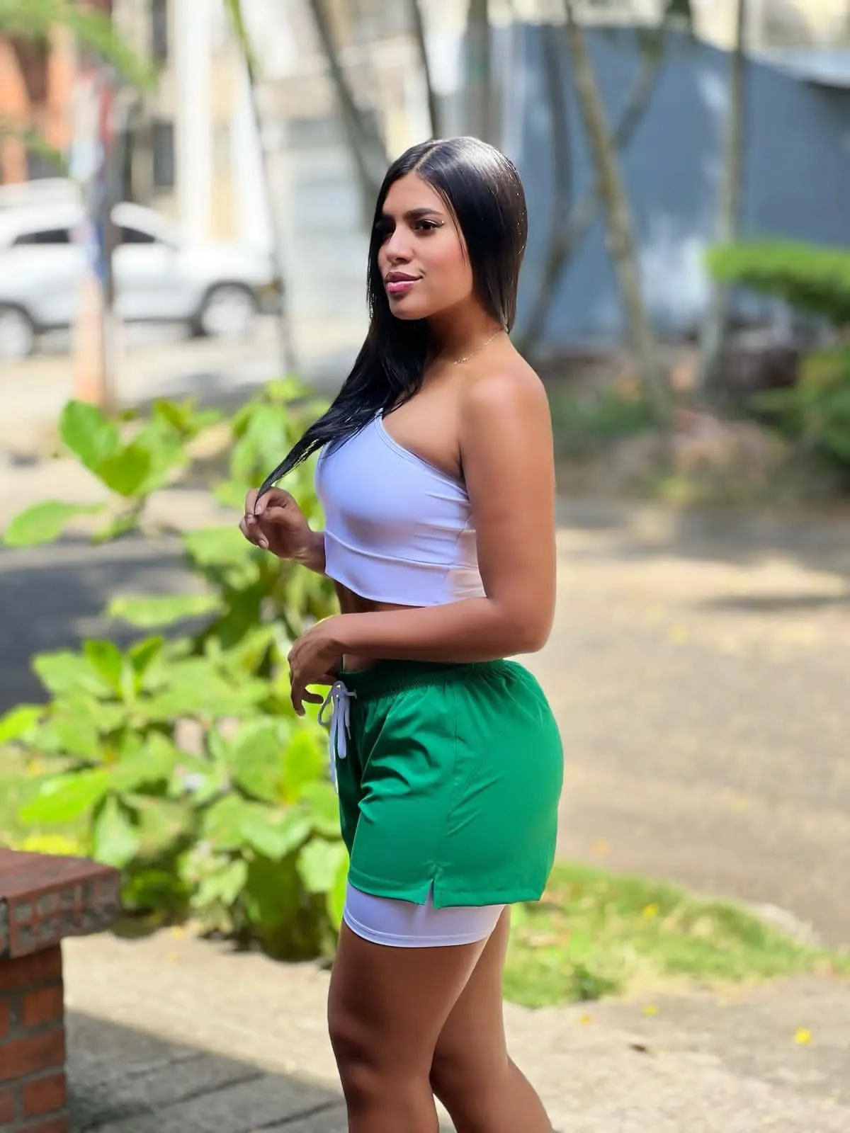 CARIZZISHOP-PANTALONETADAMA ANTIFLUIDOCONLICRA-VERDEESMERALDA+BLANCO_